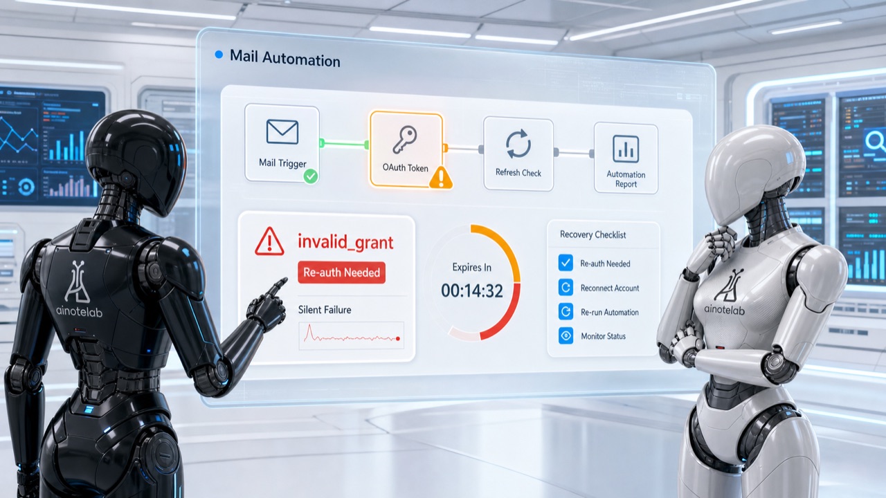 Gmail 자동화 봇이 OAuth 토큰 만료로 조용히 멈춘 상황 — 알면서도 지나친 함정들